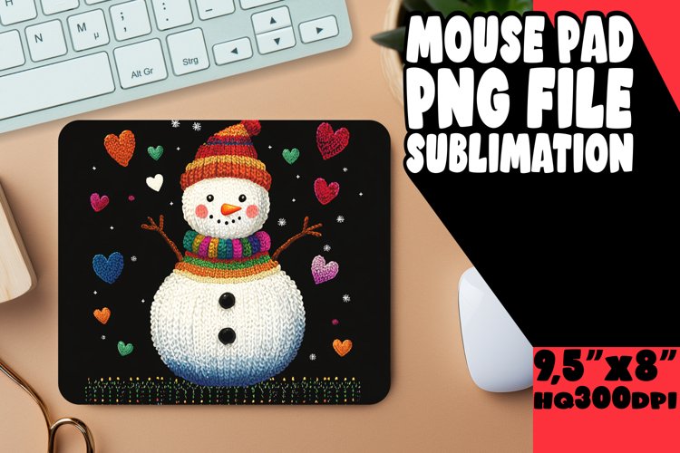 Radiant Mouse Mat PNG Style, Snowman