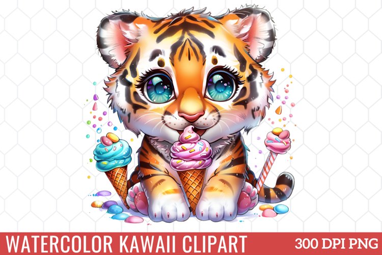 Watercolor Kawaii Clipart