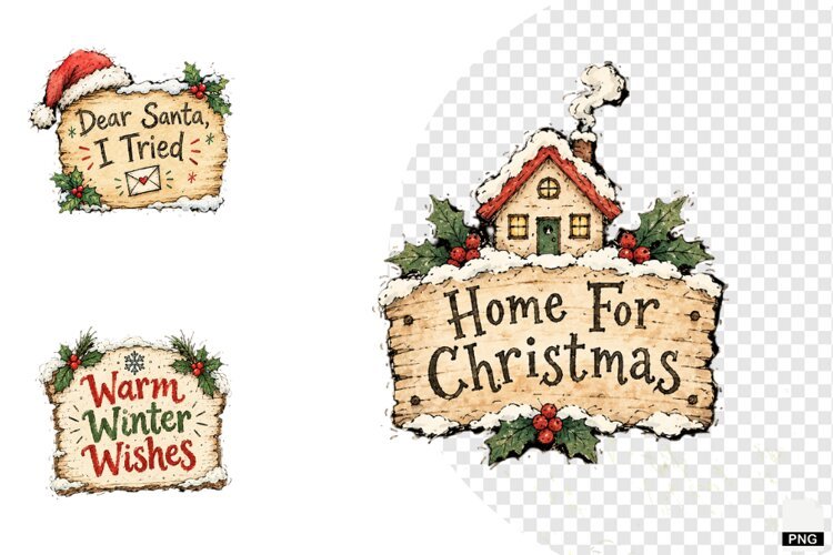 Whimsical Christmas Clipart example image 1