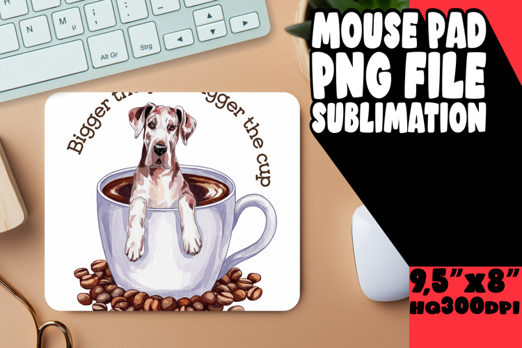 Bright MOUSE MAT Artistic Ideas, Coffee Dog