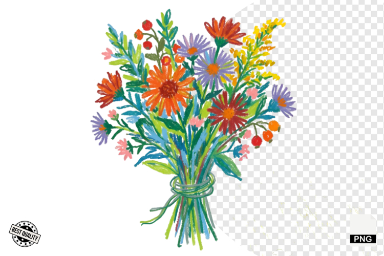 Autumn Wildflowers Meadow Clipart
