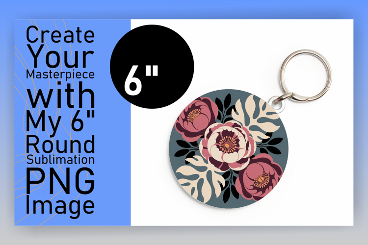 Lovely Round Design for Keychains , Flowers