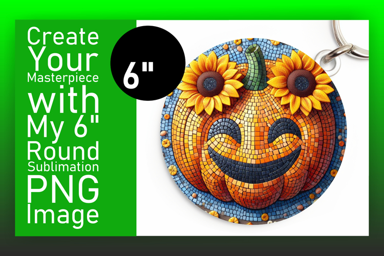 Dynamic Keychain Circle PNG Artwork , Cute Pumpkin example image 1