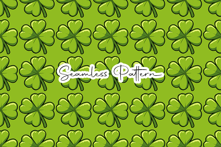 Bright Green Shamrock Seamless Art - Leprechaun & Clovers