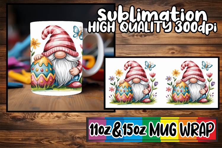 Enchanted mornings 11oz 15oz sublimation wrap, Easter Gnomes