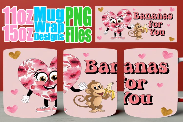 Beautiful day sublimation 11oz 15oz mug wrap, Valentines example image 1