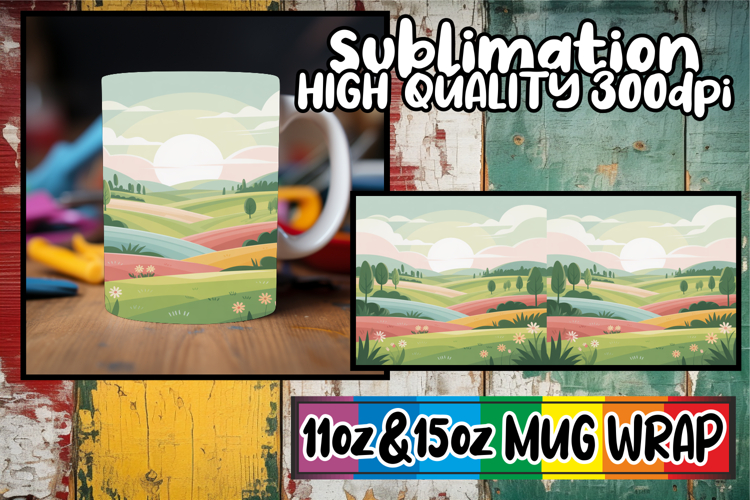 Vibrant colors 11oz 15oz sublimation wrap, Spring