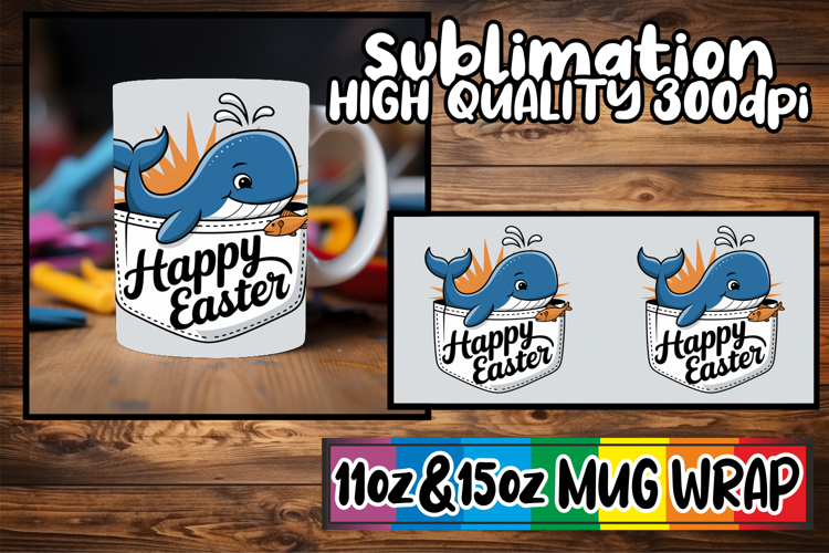 Happy hearts 11oz 15oz sublimation wrap, Easter Animals