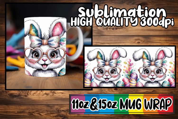 Wonderful morning sublimation 11oz 15oz mug wrap, Easter Bun