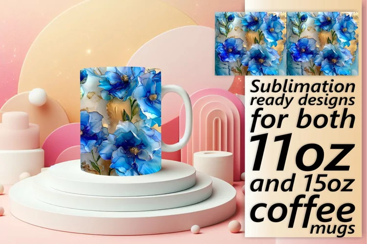Lively Flower Fantasy Mug Wrap: Sublimation - 11oz/15oz