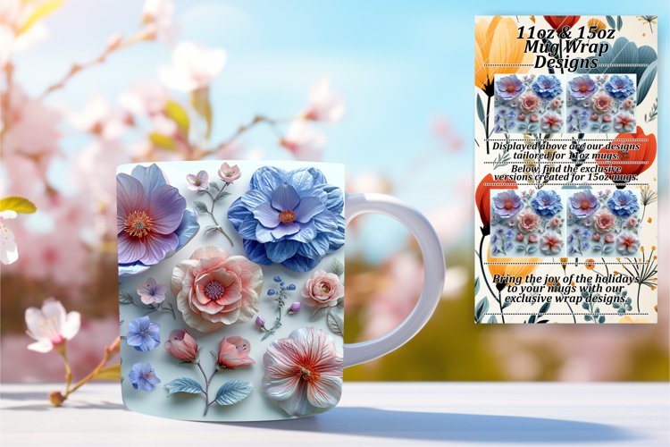 Exquisite 3D Flower Mug Collection