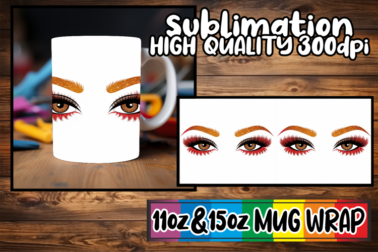 Inspiring mornings 11oz 15oz sublimation wrap, Woman Eyes