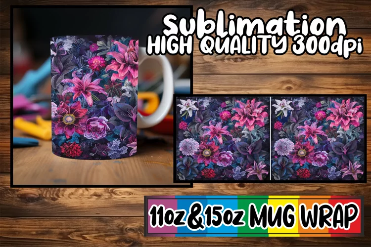 Colorful Blossom Delightful Mug Sublimation 11oz/15oz