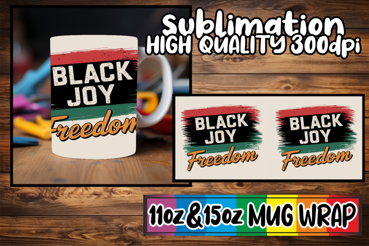 Radiant mornings sublimation mug wrap, Juneteenth
