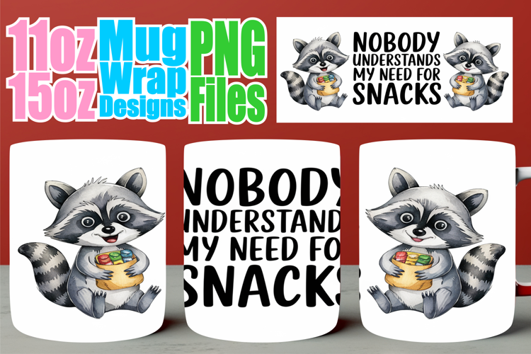 Graceful elegance 11oz 15oz mug wrap, Funny Animals