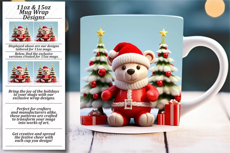 Sparkling Seasonal Mug Wrap: Vibrant Xmas Creations
