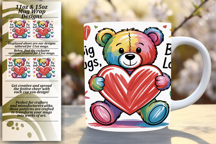 Fancy 11oz Mug Wrap Png Design , Valentines Day