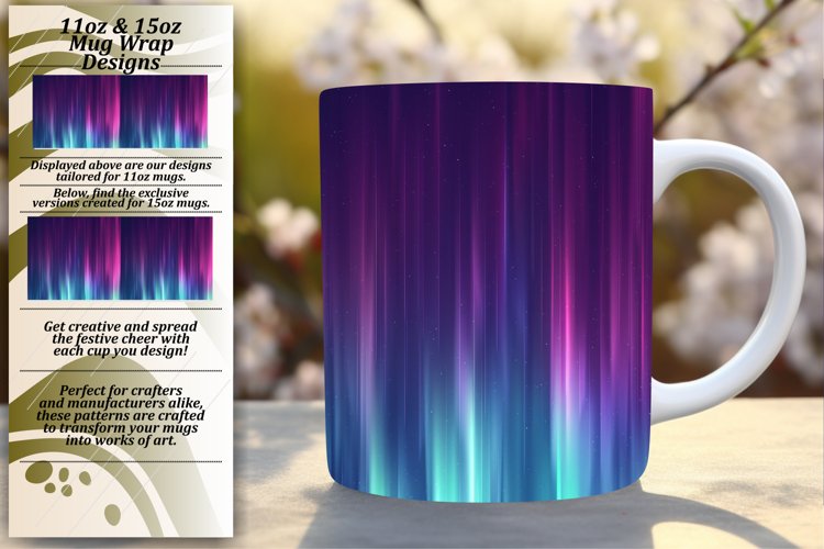 Gradient Design Mug Wrap for Sublimation Printing 11oz/15oz
