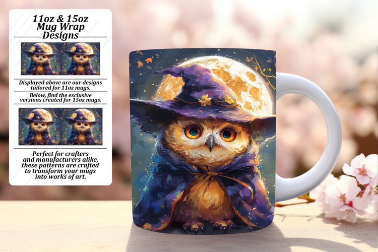 Owl Mug Wrap Spring Design example image 1