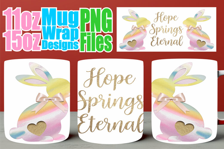 Playful evenings 11oz 15oz sublimation wrap, Easter Bunny example image 1