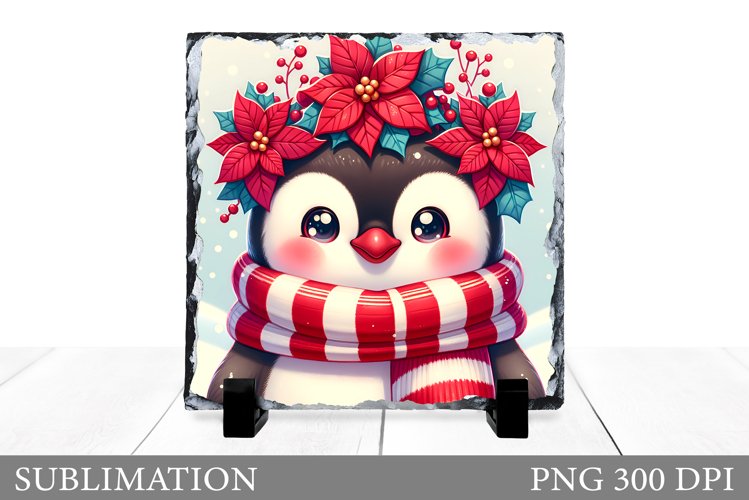 Cute Penguin Sublimation. Christmas Slate Sublimation