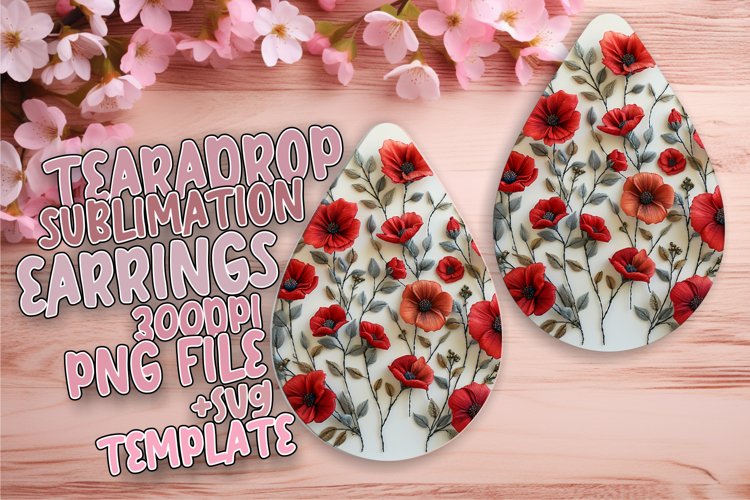 Sublimation Floral Wonder Teardrop Earrings