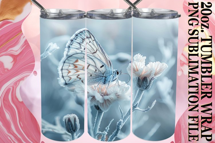 Butterfly and Flower Tumbler - Blooming Sublimation