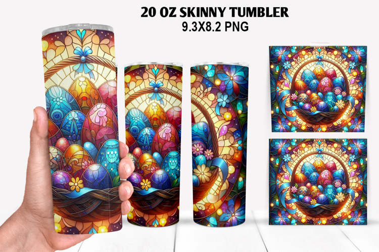 Skinny Tumbler 20oz Wrap Design, Easter Tumbler PNG Design