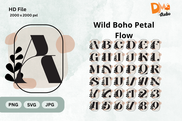 Wild Boho Petal Flow Monogram