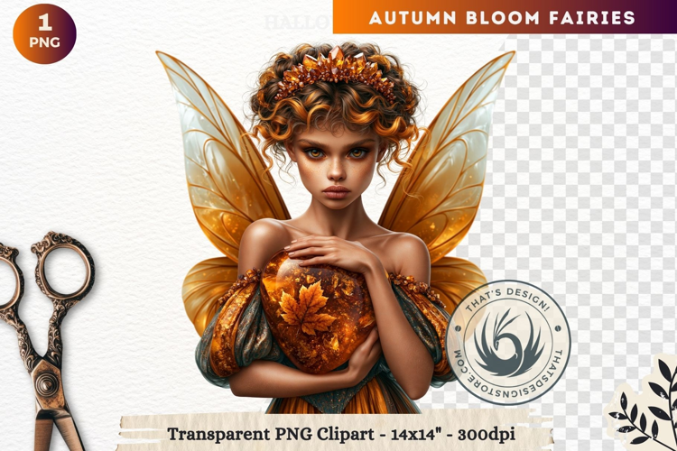 Autumn Bloom Floral Fairy Clipart, Mythical Fantasy PNG