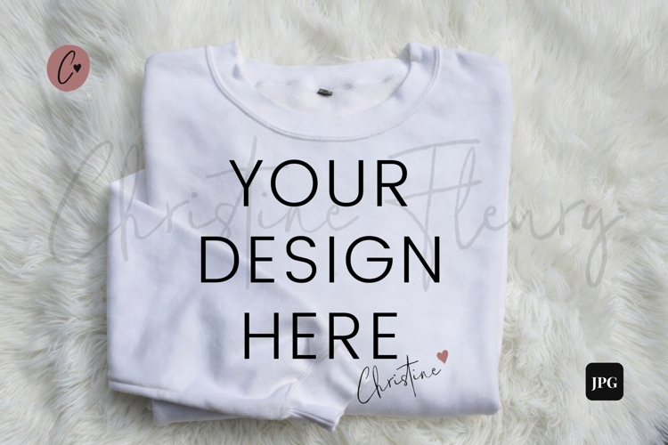 White Sweatshirt Mockup Flatlay