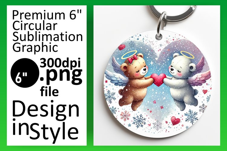 Whimsical Round Design for Coasters , Valentine Bear