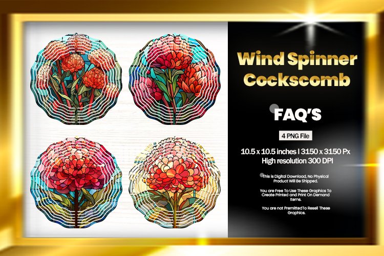 Cockscomb Wind Spinner Sublimation - 04 Variations example image 1