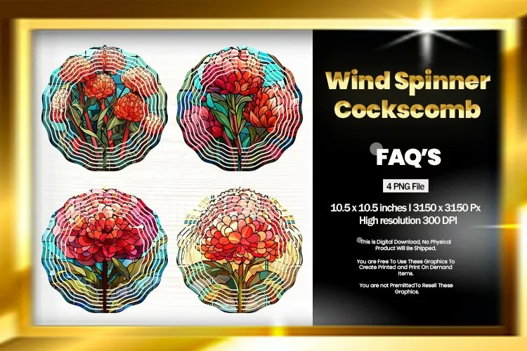 Cockscomb Wind Spinner Sublimation - 04 Variations