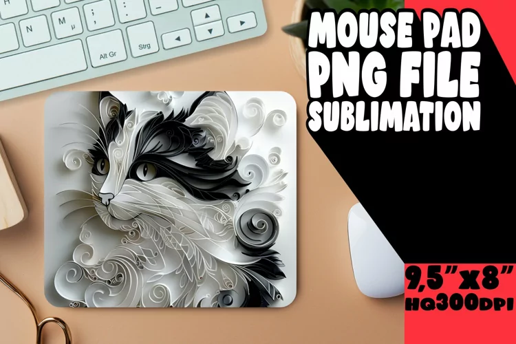 Whisker Wonderland Sublimation Mouse Pad - 3D Design