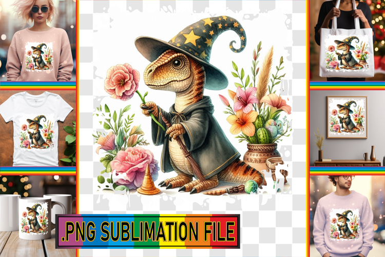 VIBRANT Sublimation Art for TSHIRTS, Dino