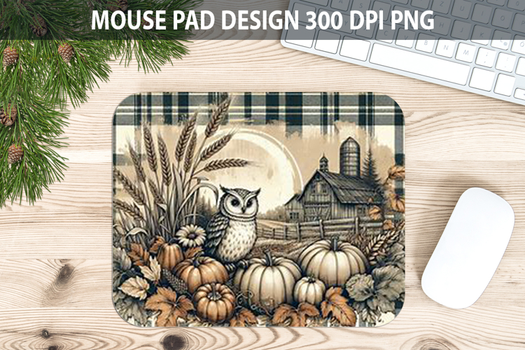Owl Mouse pad Sublimation - Thanksgiving PNG Design