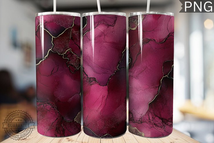 Burgundy Alcohol Ink Tumbler Wrap - High Quality 300 Dpi