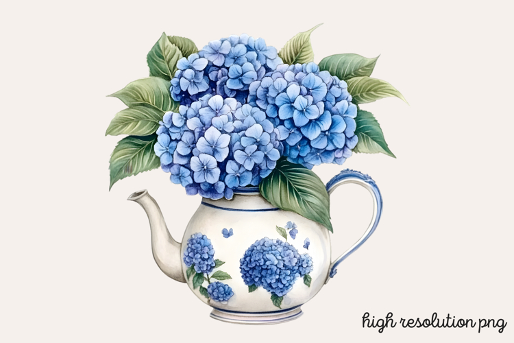 Hydrangea Watercolor Clipart PNG