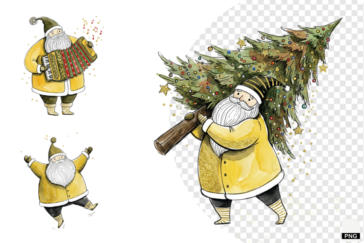 Whimsical Christmas Santa PNG