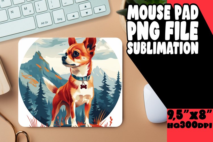 Mountain Trek Pup Mouse Pad Sublimation