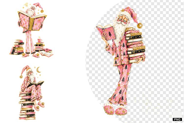 Santa loves Reading PNG example image 1