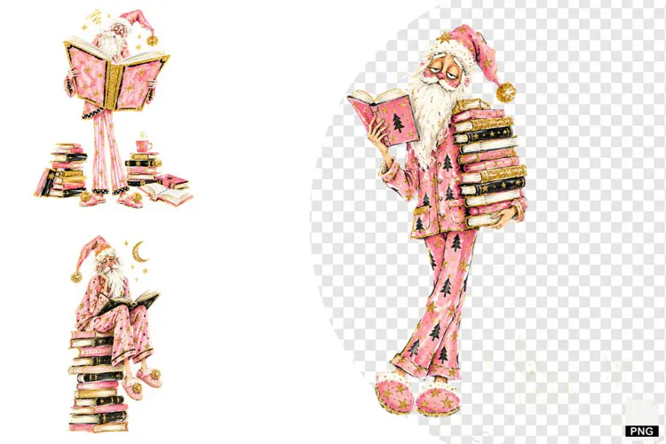 Santa loves Reading PNG