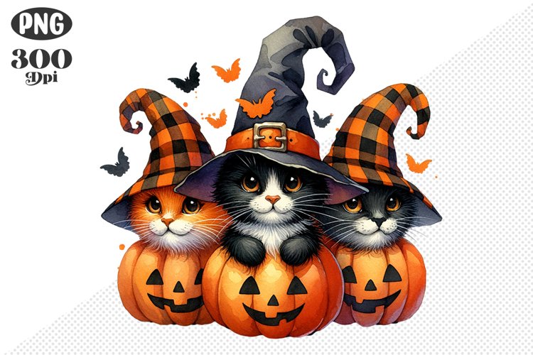 Halloween Cat And Pumpkin Sublimation - Clipart PNG Design