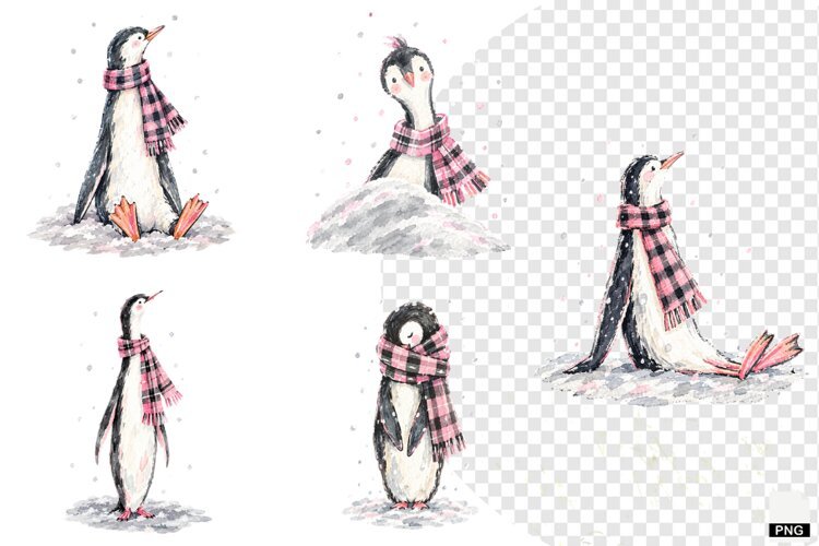 Winter Penguin PNG example image 1