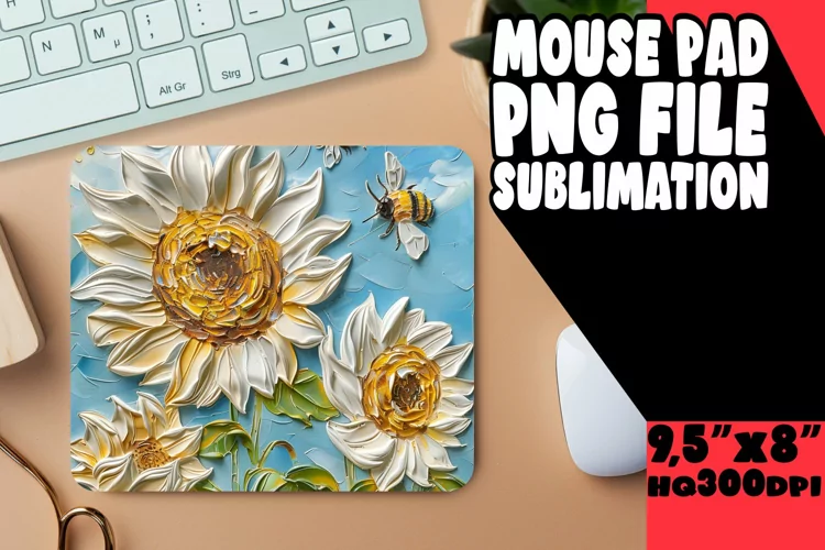 Elegant 3D Petals Design Mouse Pad