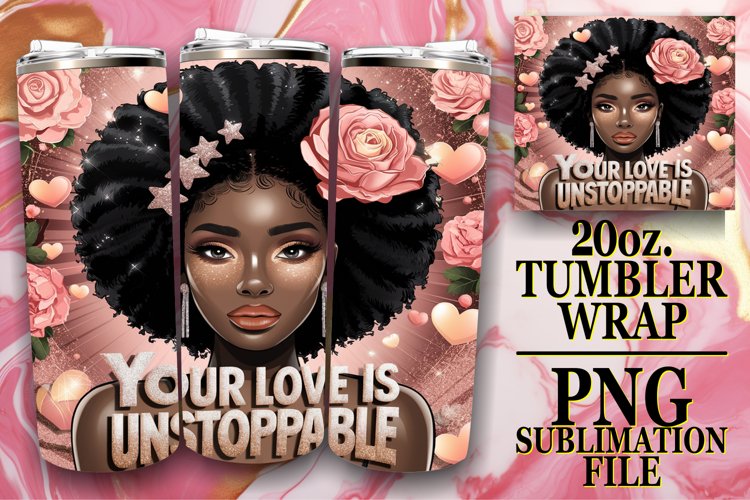 Luminous Days 20oz tumbler wrap, Love Girl
