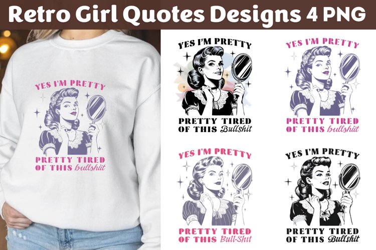 Retro Girl Quotes Designs png