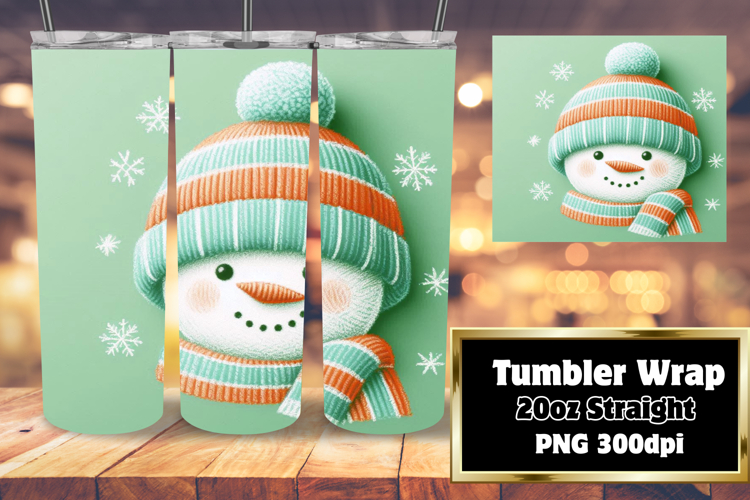 BEAUTY 20oz Tumbler PNG Wrap , Snowman