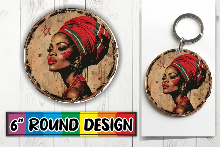 Sublimation Wrap Winter Woman Portrait Round Design
